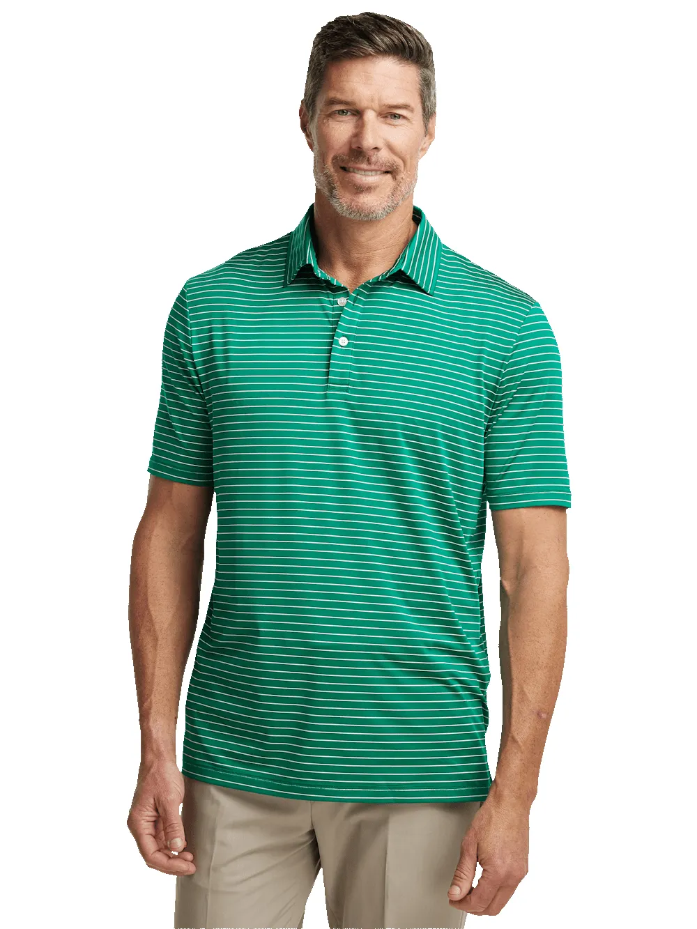 Performance Blend Three Button Polo - Green sold by Paul Fredrick product image thumbnail 2