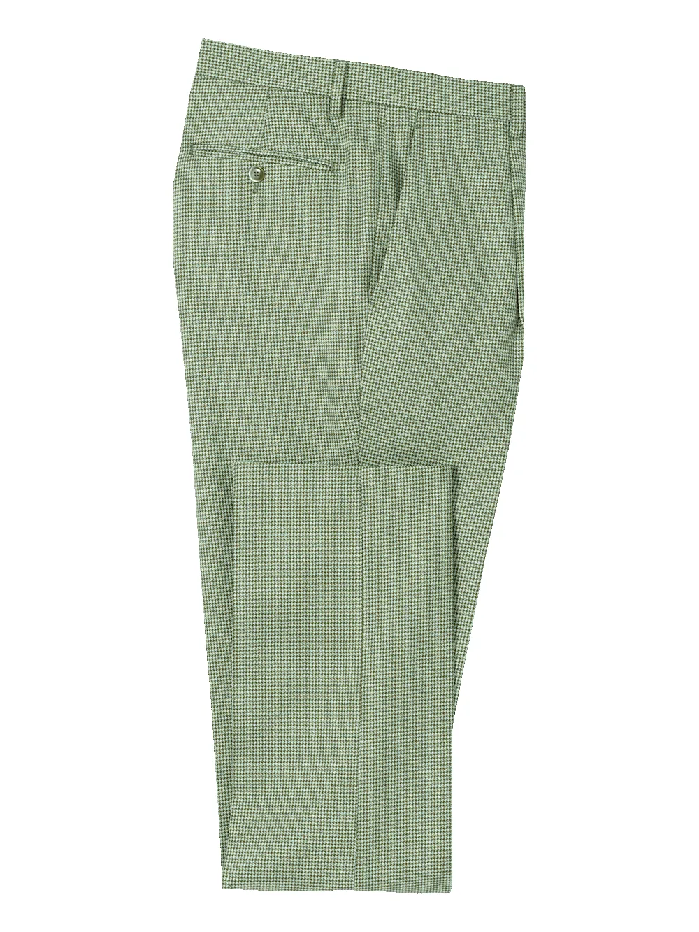 Cotton Blend Single Pleat Suit Pants - Green sold by Paul Fredrick