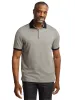 Cotton Three Button Polo - Tan Multi sold by Paul Fredrick