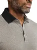 Cotton Three Button Polo - Tan Multi sold by Paul Fredrick