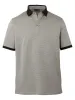 Cotton Three Button Polo - Tan Multi sold by Paul Fredrick