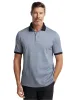 Cotton Three Button Polo - Blue Multi sold by Paul Fredrick