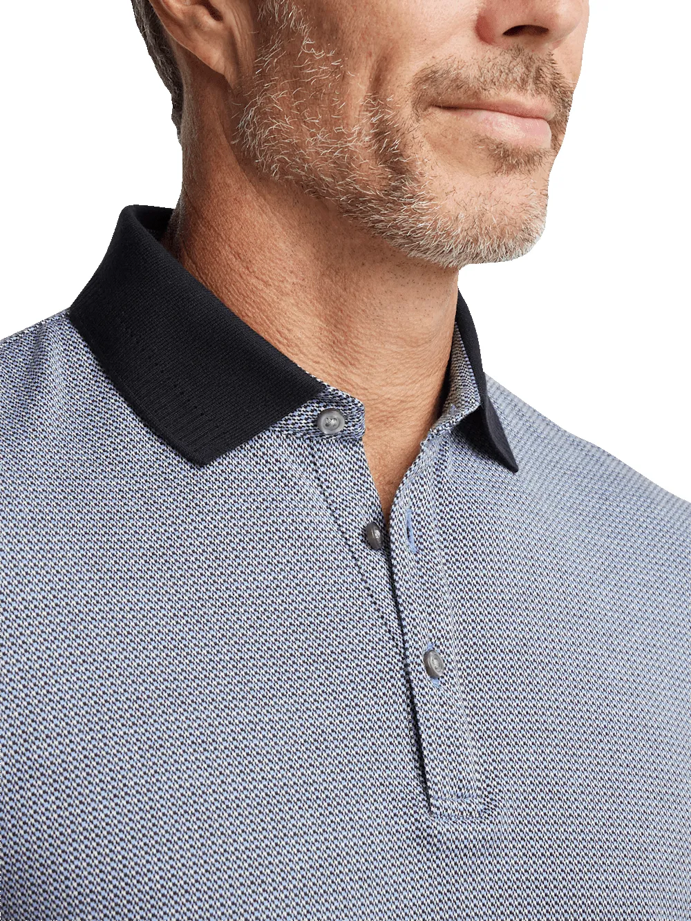 Cotton Three Button Polo - Blue Multi sold by Paul Fredrick product image thumbnail 3