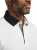 Cotton Blend Three Button Polo - White sold by Paul Fredrick
