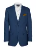 Wool Houndstooth Single Breasted Peak Lapel Suit Jacket - Blue sold by Paul Fredrick