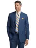 Wool Houndstooth Single Breasted Peak Lapel Suit Jacket - Blue sold by Paul Fredrick