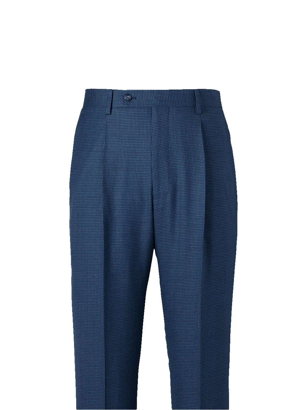 Wool Houdstooth Single Pleat Suit Pants - Blue sold by Paul Fredrick product image thumbnail 2