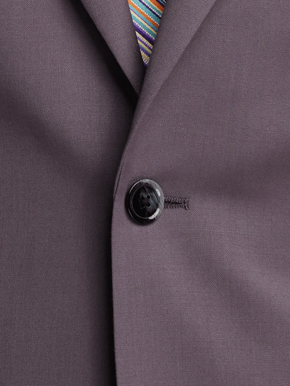 Wool Stretch Single Breasted Peak Lapel Suit Jacket - Slate Purple sold by Paul Fredrick product image thumbnail 5