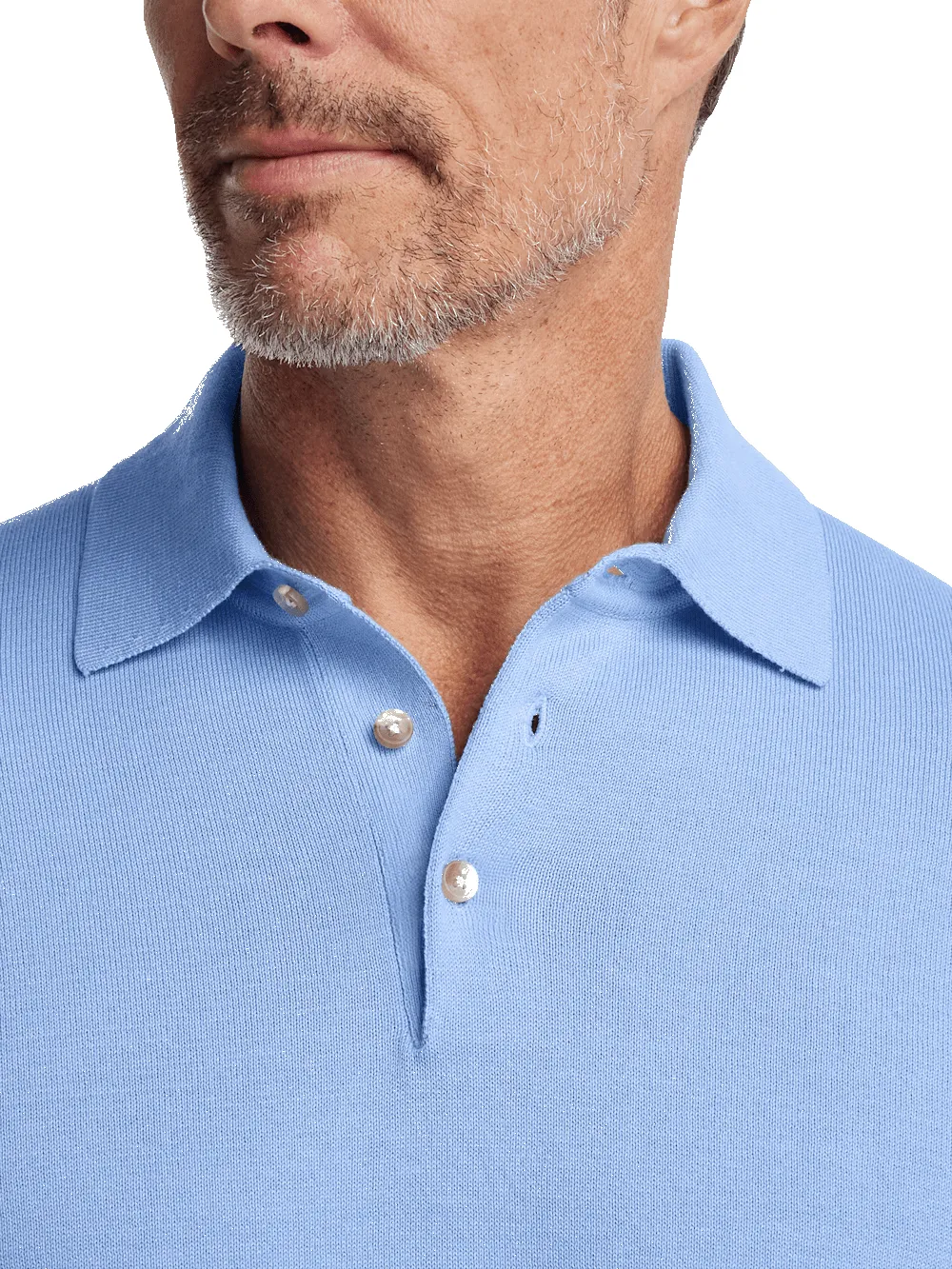 Supima Cotton Three Button Polo - Blue sold by Paul Fredrick product image thumbnail 3