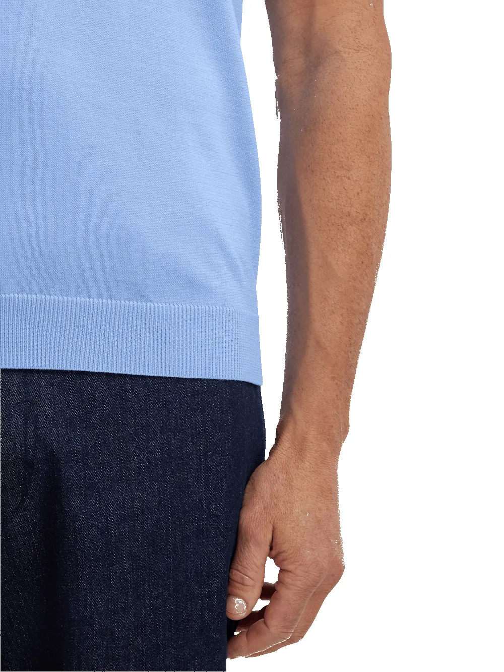 Supima Cotton Three Button Polo - Blue sold by Paul Fredrick product image thumbnail 4