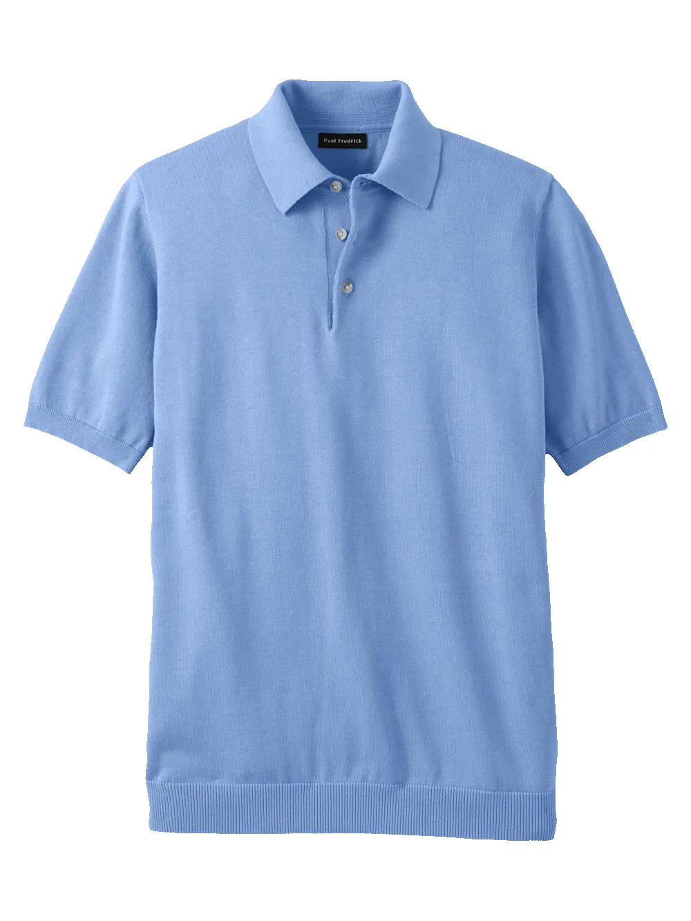 Supima Cotton Three Button Polo - Blue sold by Paul Fredrick
