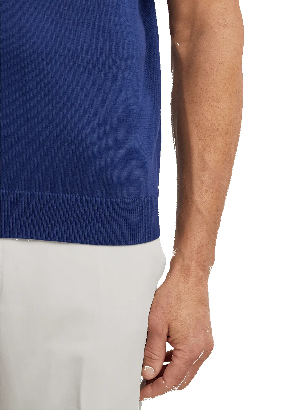 Supima Cotton Three Button Polo - Navy sold by Paul Fredrick product image thumbnail 4