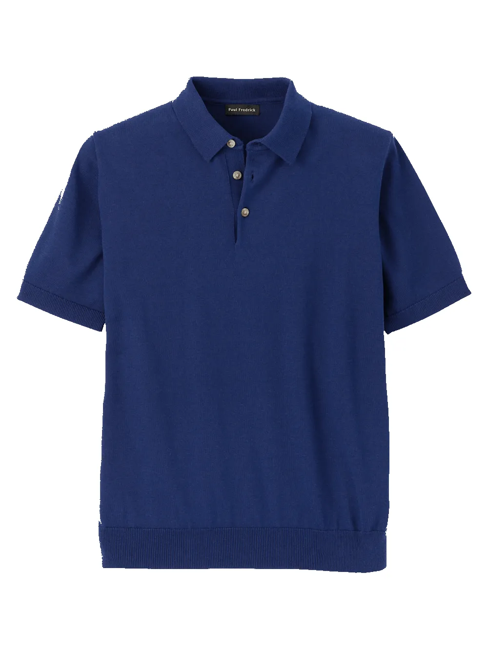 Supima Cotton Three Button Polo - Navy sold by Paul Fredrick