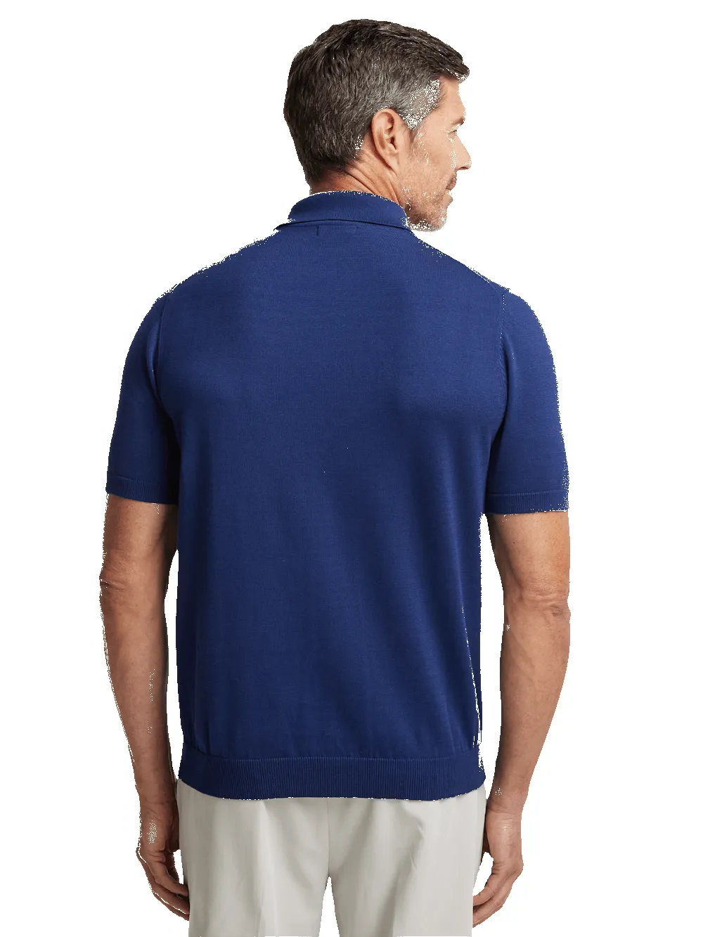 Supima Cotton Three Button Polo - Navy sold by Paul Fredrick product image thumbnail 5