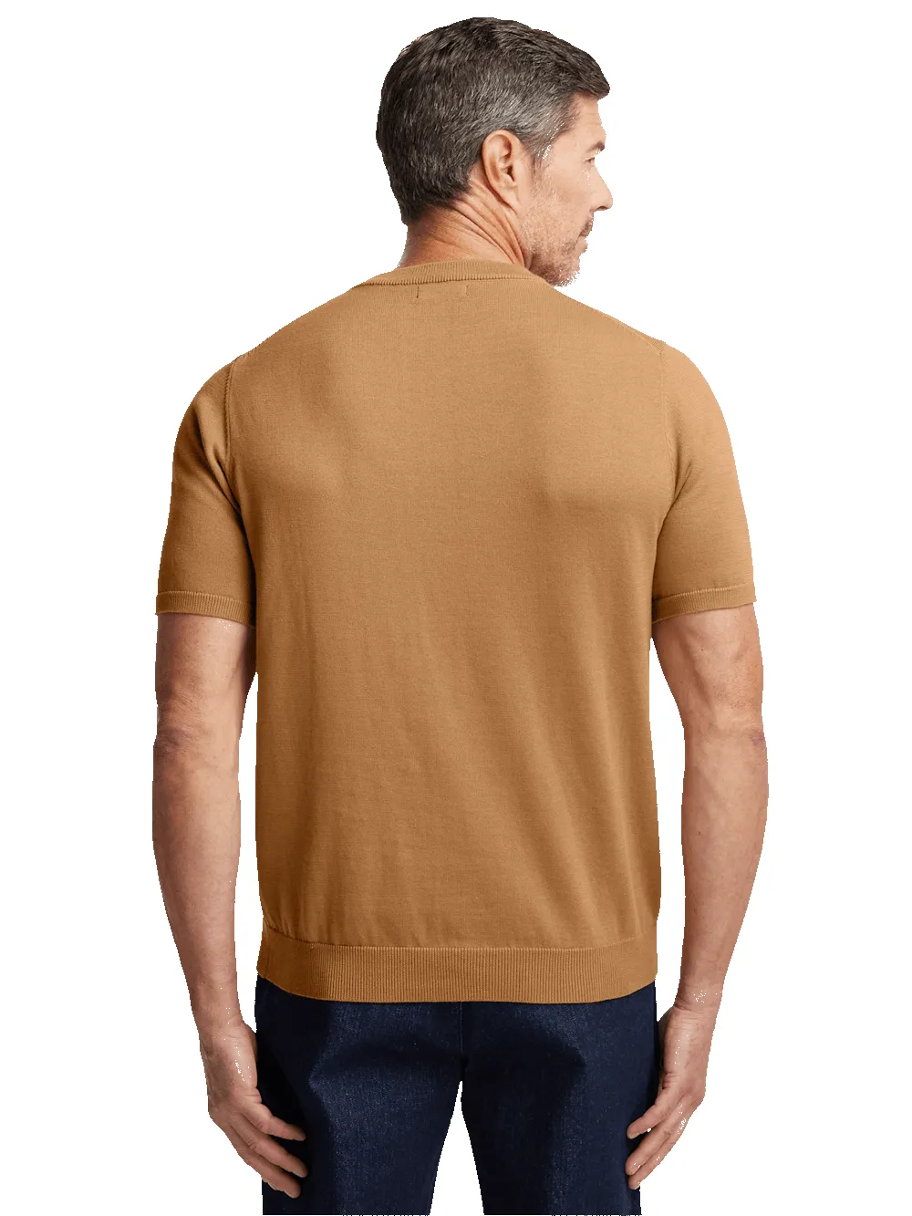 Supima Cotton Crew Neck Sweater - Light Brown sold by Paul Fredrick product image thumbnail 5