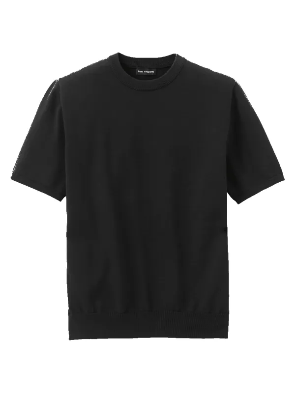 Supima Cotton Crew Neck Sweater - Black sold by Paul Fredrick