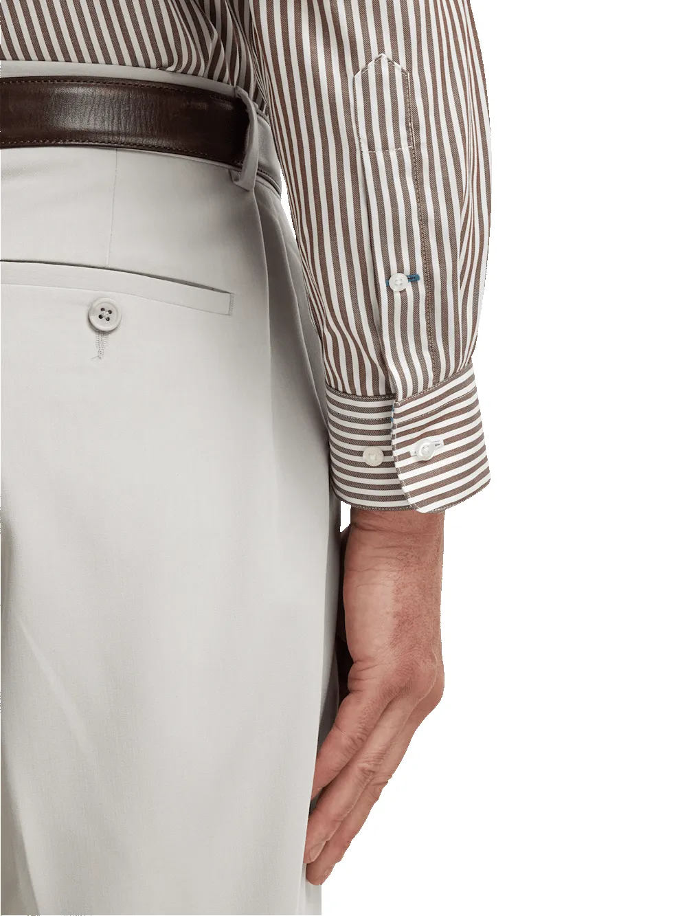 Cotton Stripe Casual Shirt - Brown/teal sold by Paul Fredrick product image thumbnail 5