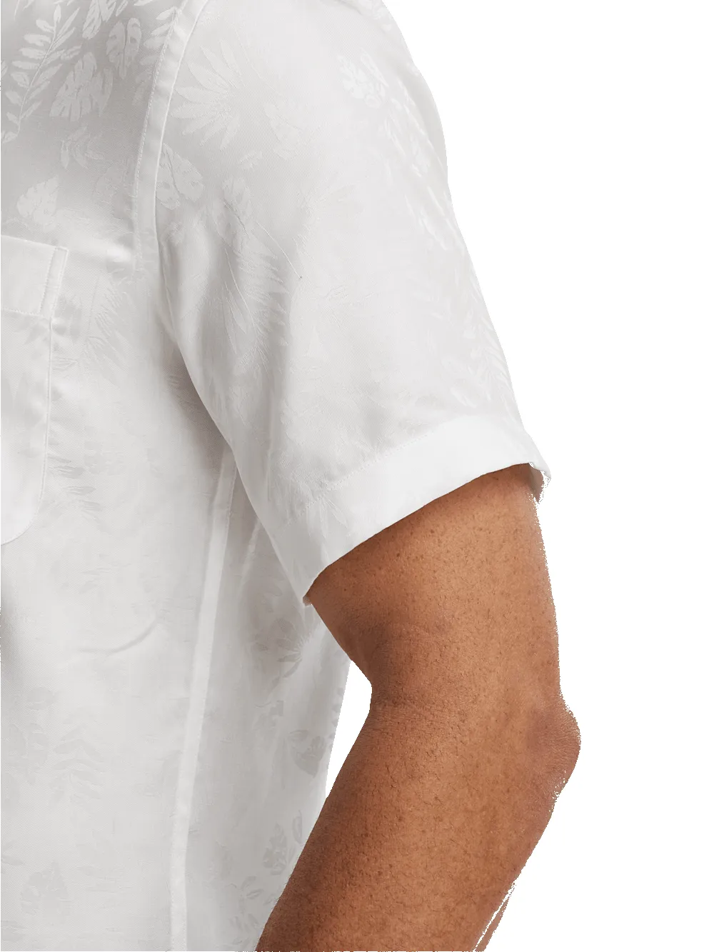 Lyocell Solid Jacquard Casual Shirt - White sold by Paul Fredrick product image thumbnail 4