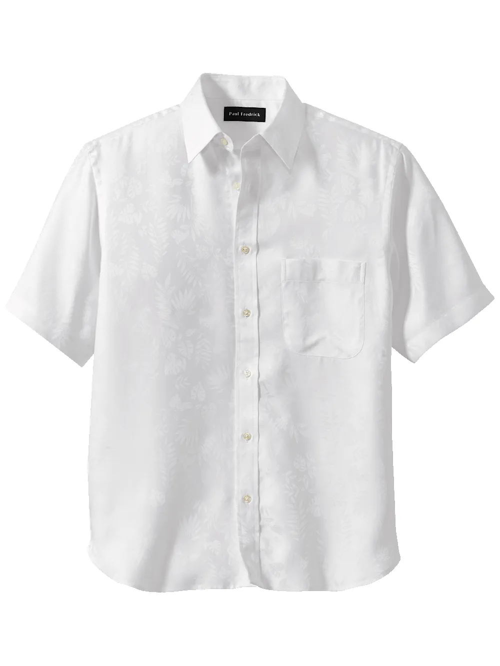Lyocell Solid Jacquard Casual Shirt - White sold by Paul Fredrick
