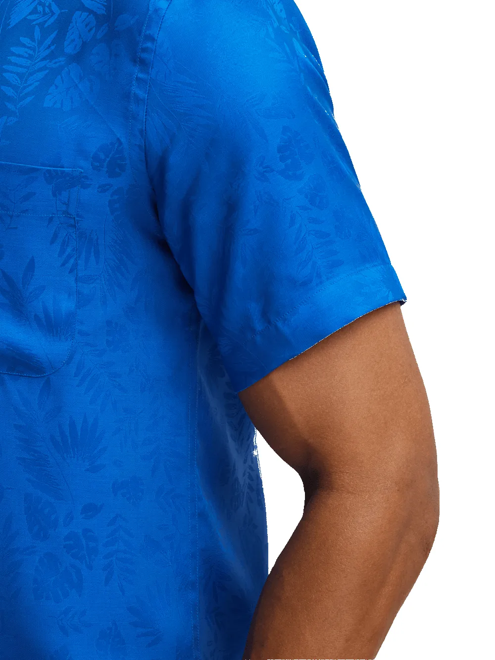 Lyocell Solid Jacquard Casual Shirt - Blue sold by Paul Fredrick product image thumbnail 4