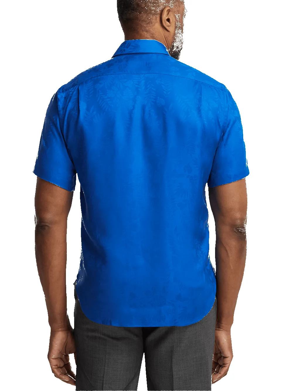 Lyocell Solid Jacquard Casual Shirt - Blue sold by Paul Fredrick product image thumbnail 5