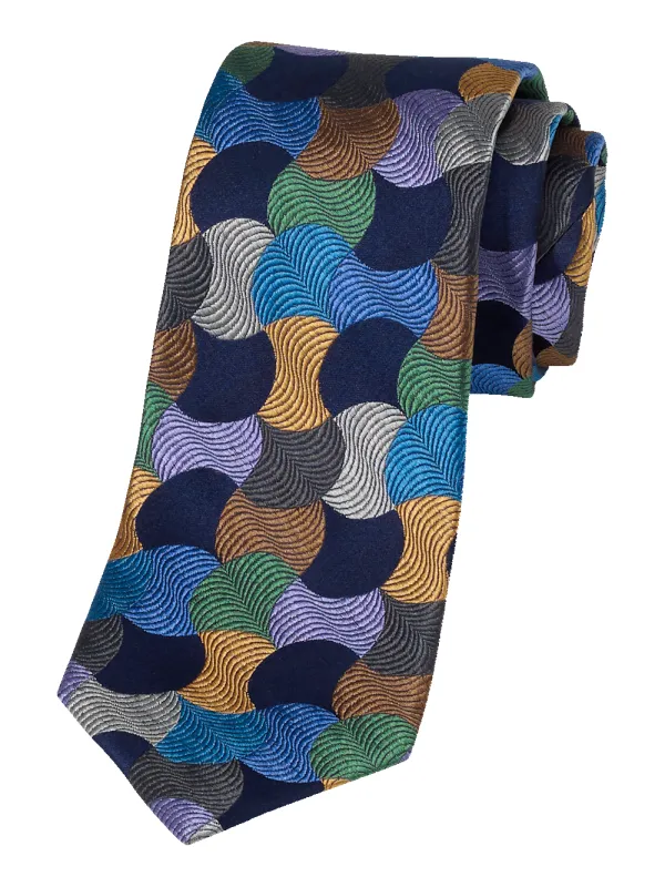 Geometric Woven Silk Tie - Multi sold by Paul Fredrick