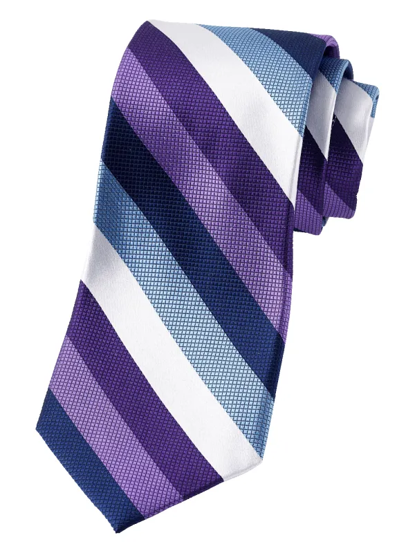 Stripe Woven Silk Tie - Purple Multi sold by Paul Fredrick