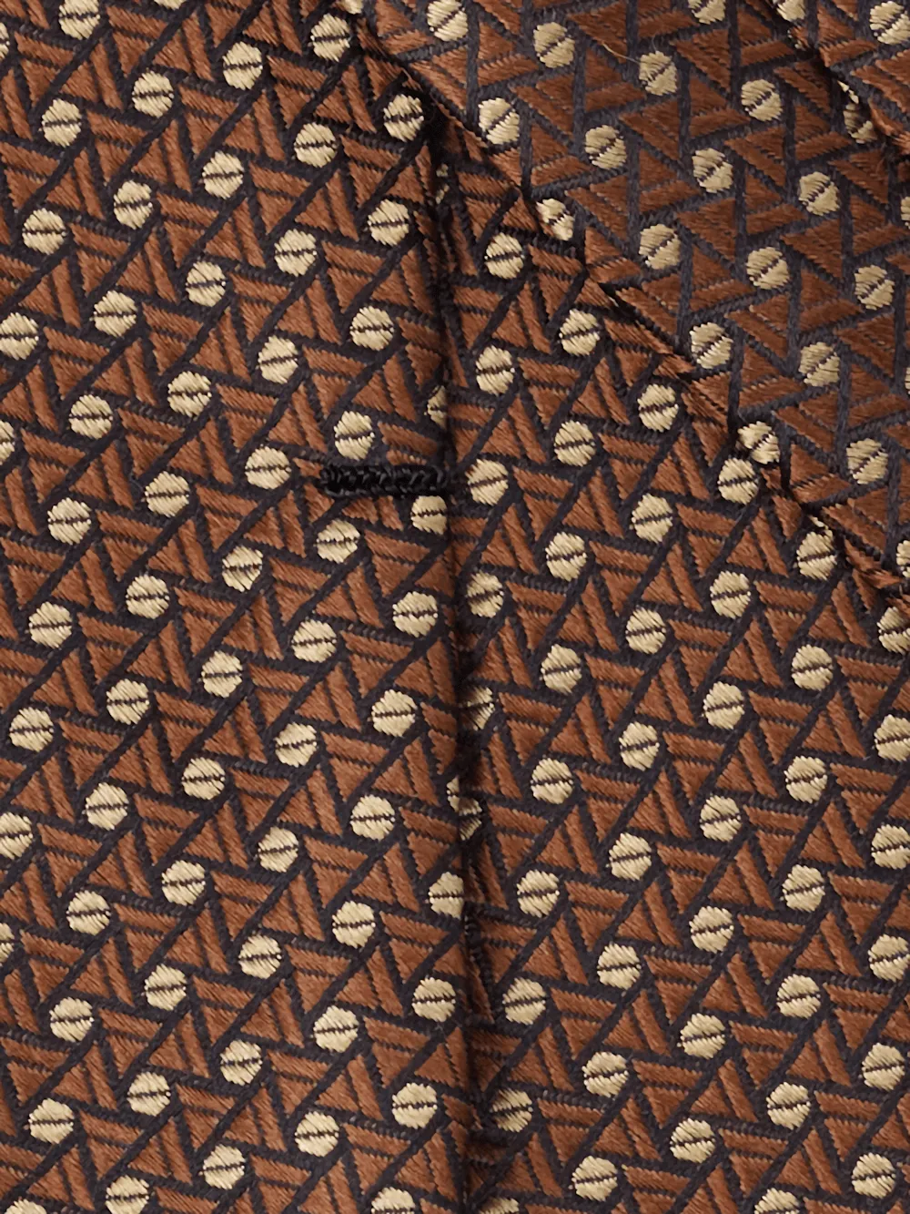 Geometric Woven Silk Tie - Brown sold by Paul Fredrick product image thumbnail 4