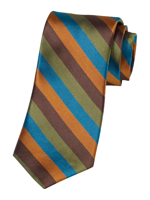 Stripe Woven Silk Tie - Multi sold by Paul Fredrick