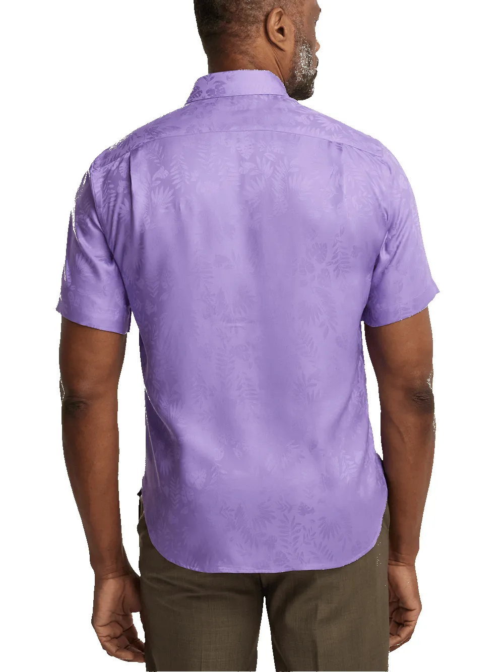 Lyocell Solid Jacquard Casual Shirt - Lavender sold by Paul Fredrick product image thumbnail 5