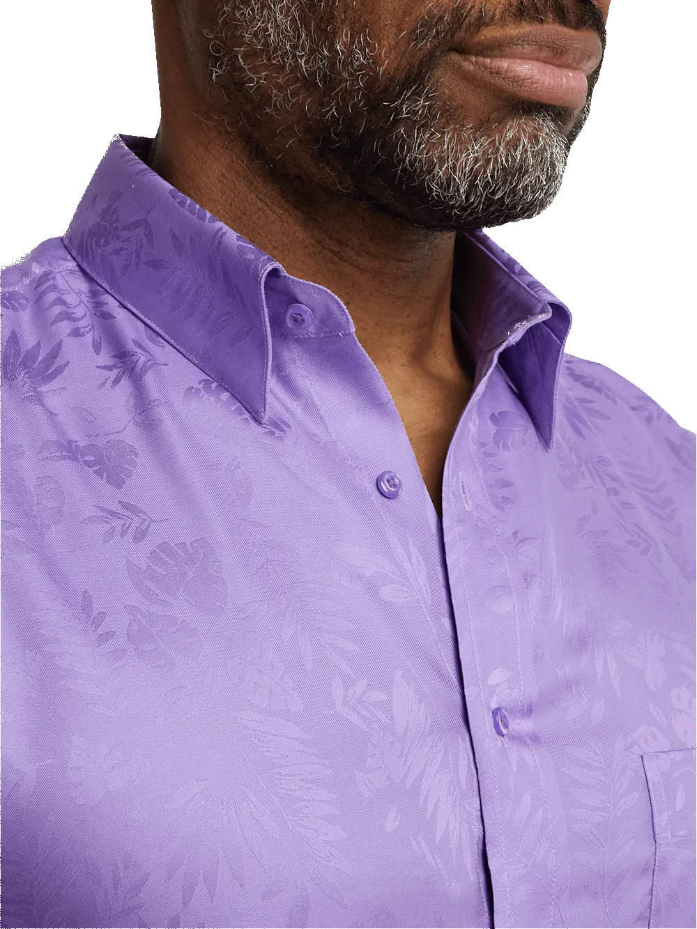 Lyocell Solid Jacquard Casual Shirt - Lavender sold by Paul Fredrick product image thumbnail 3