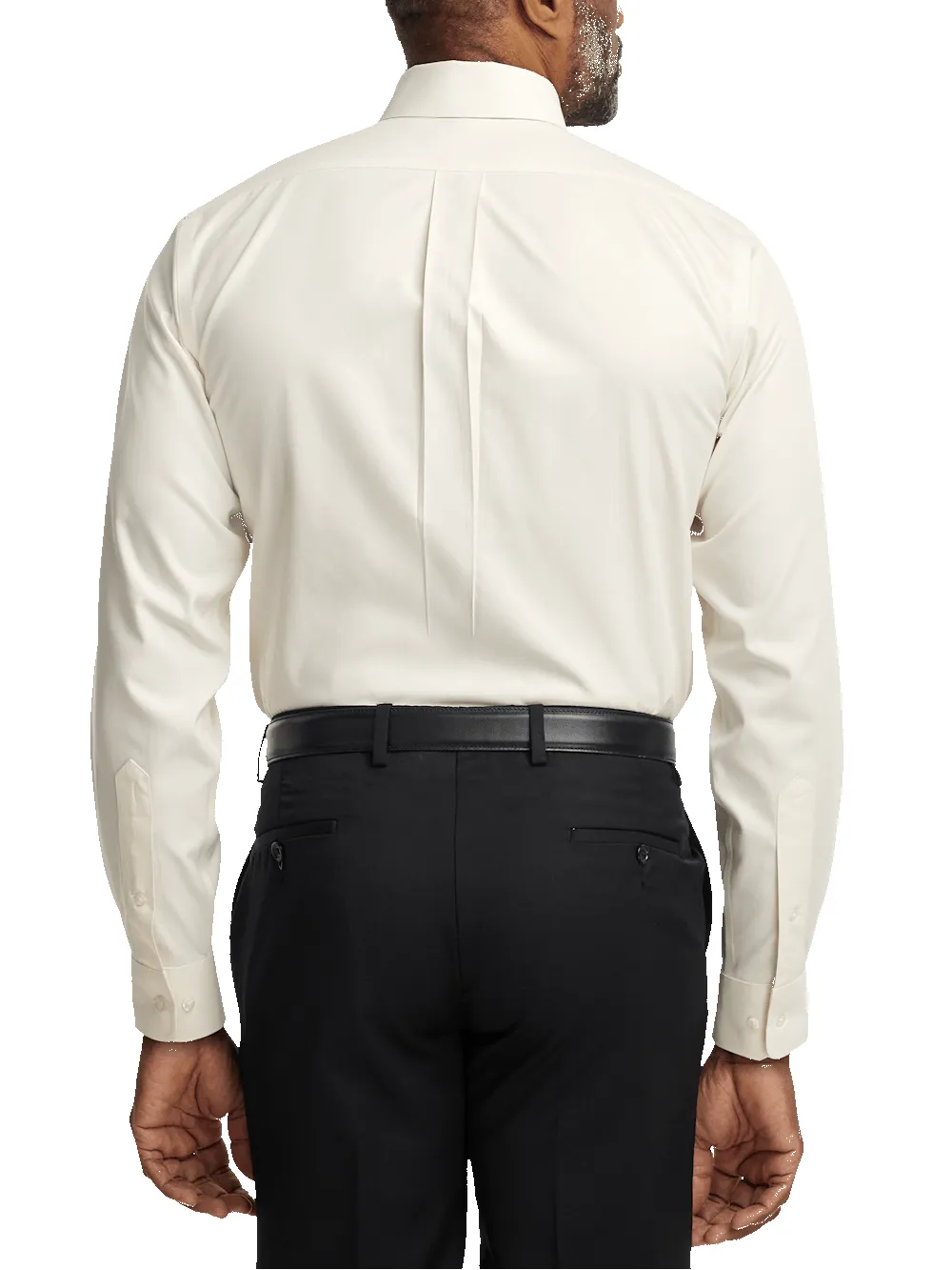 Non-Iron Cotton Pinpoint Solid Button Down Collar Dress Shirt - Ecru sold by Paul Fredrick product image thumbnail 5
