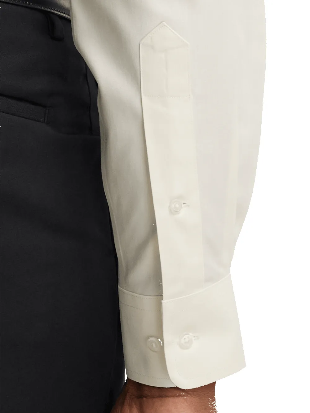 Non-Iron Cotton Pinpoint Solid Button Down Collar Dress Shirt - Ecru sold by Paul Fredrick product image thumbnail 4