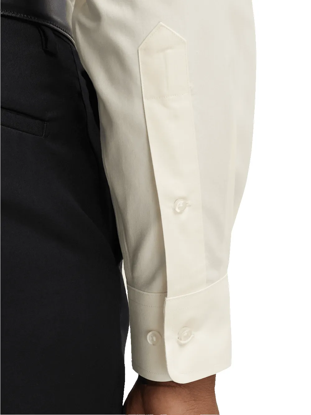 Non-Iron Cotton Pinpoint Solid Point Collar Dress Shirt - Ecru sold by Paul Fredrick product image thumbnail 4