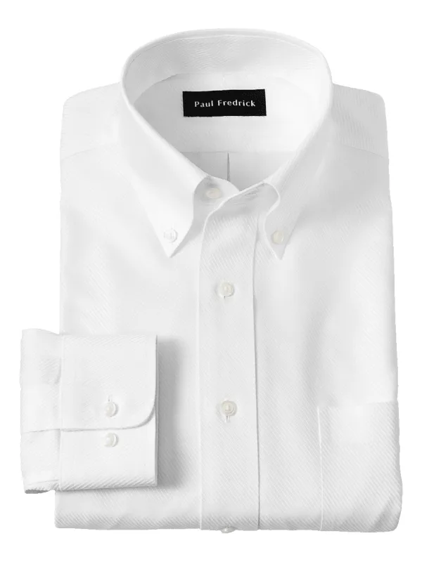 Non-Iron Cotton Twill Button Down Collar Dress Shirt - White sold by Paul Fredrick