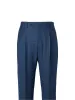 Wool Houndstooth Single Pleat Suit Pants - Blue sold by Paul Fredrick
