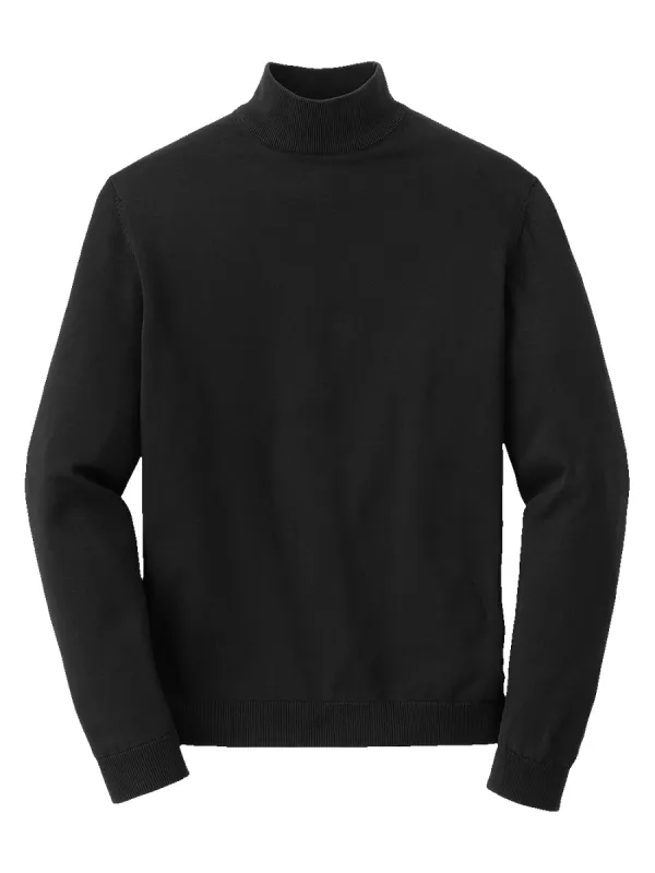 Supima Cotton Mock Neck Sweater - Black sold by Paul Fredrick