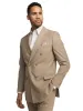 Wool Stretch Bengaline Peak Lapel Suit Jacket - Light Tan sold by Paul Fredrick