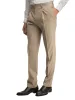 Wool Stretch Bengaline Pleated Suit Pants - Light Tan sold by Paul Fredrick
