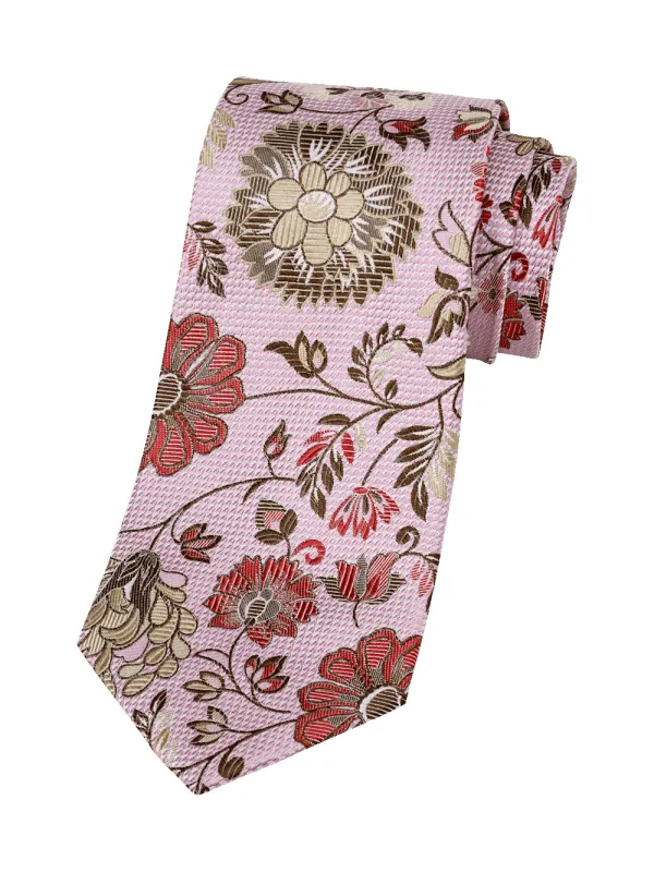 Floral Woven Silk Tie - Pink Multi sold by Paul Fredrick