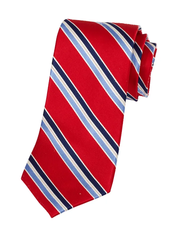 Stripe Woven Silk Tie - Red/blue sold by Paul Fredrick