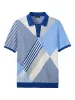 Cotton Three Button Polo - Blue Multi sold by Paul Fredrick
