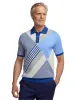Cotton Three Button Polo - Blue Multi sold by Paul Fredrick