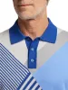 Cotton Three Button Polo - Blue Multi sold by Paul Fredrick