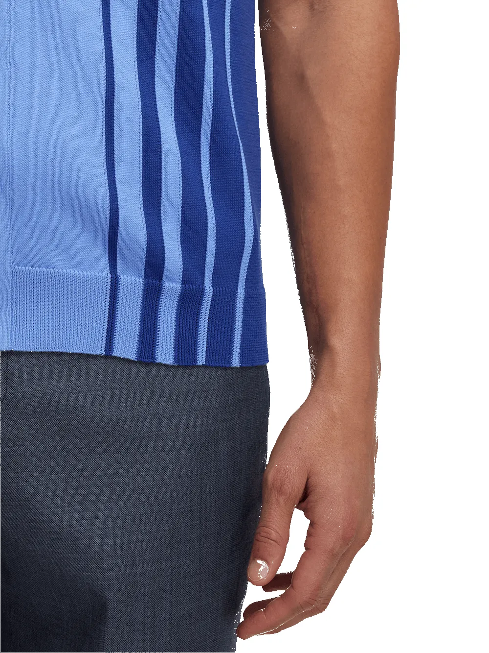 Cotton Button Front Polo - Blue sold by Paul Fredrick product image thumbnail 4