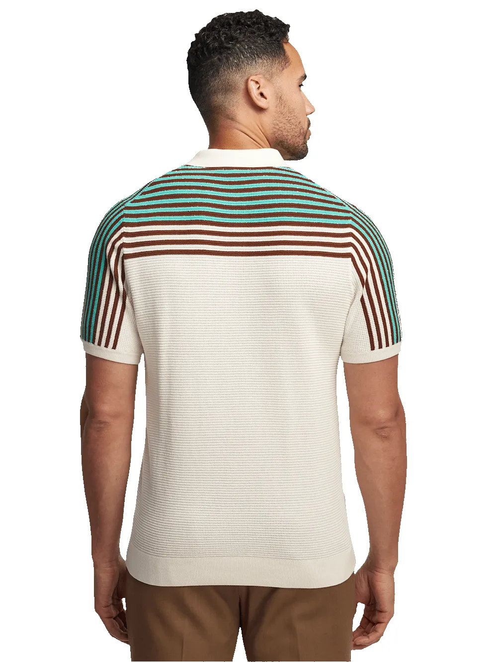 Cotton Three Button Polo - Multi sold by Paul Fredrick product image thumbnail 5