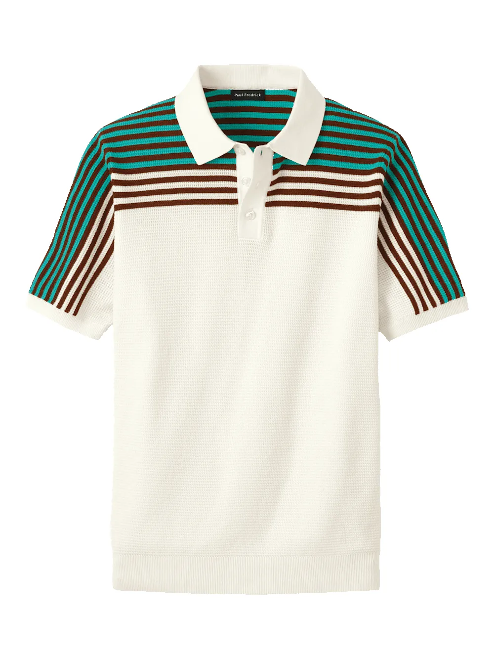 Cotton Three Button Polo - Multi sold by Paul Fredrick