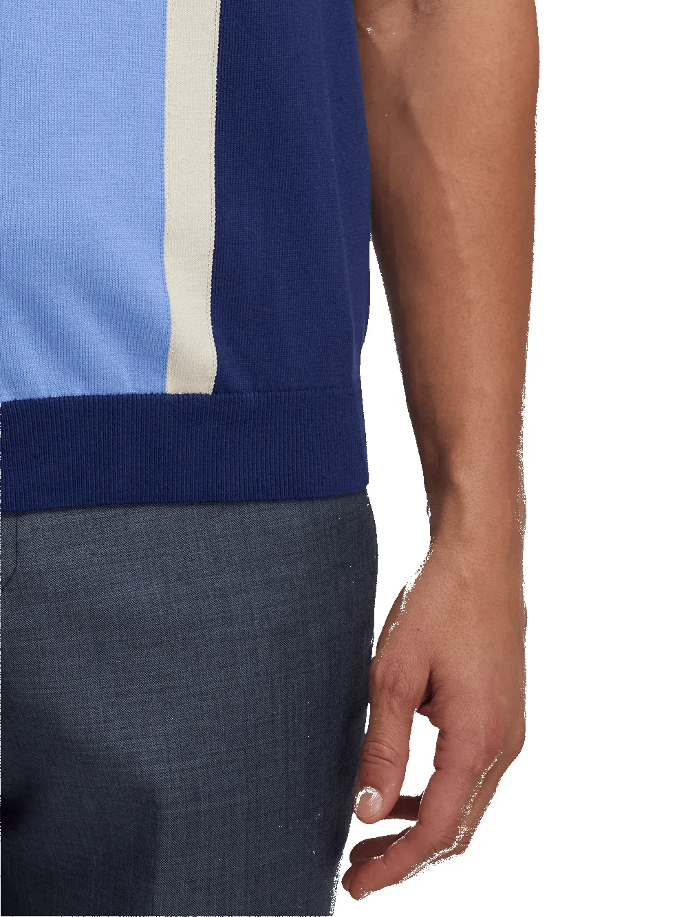 Cotton Button Front Polo - Navy sold by Paul Fredrick product image thumbnail 4