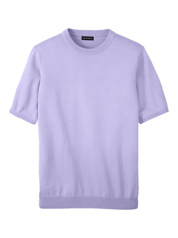 Supima Cotton Crew Neck Sweater - Lavender sold by Paul Fredrick