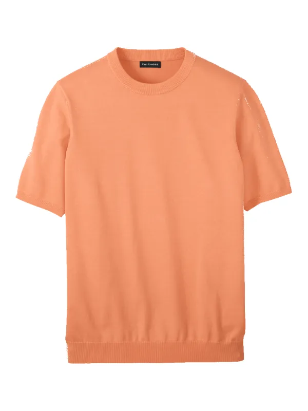 Supima Cotton Crew Neck Sweater - Coral sold by Paul Fredrick